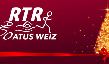 Seasonal christmas tree sparkle banner with red ribbon